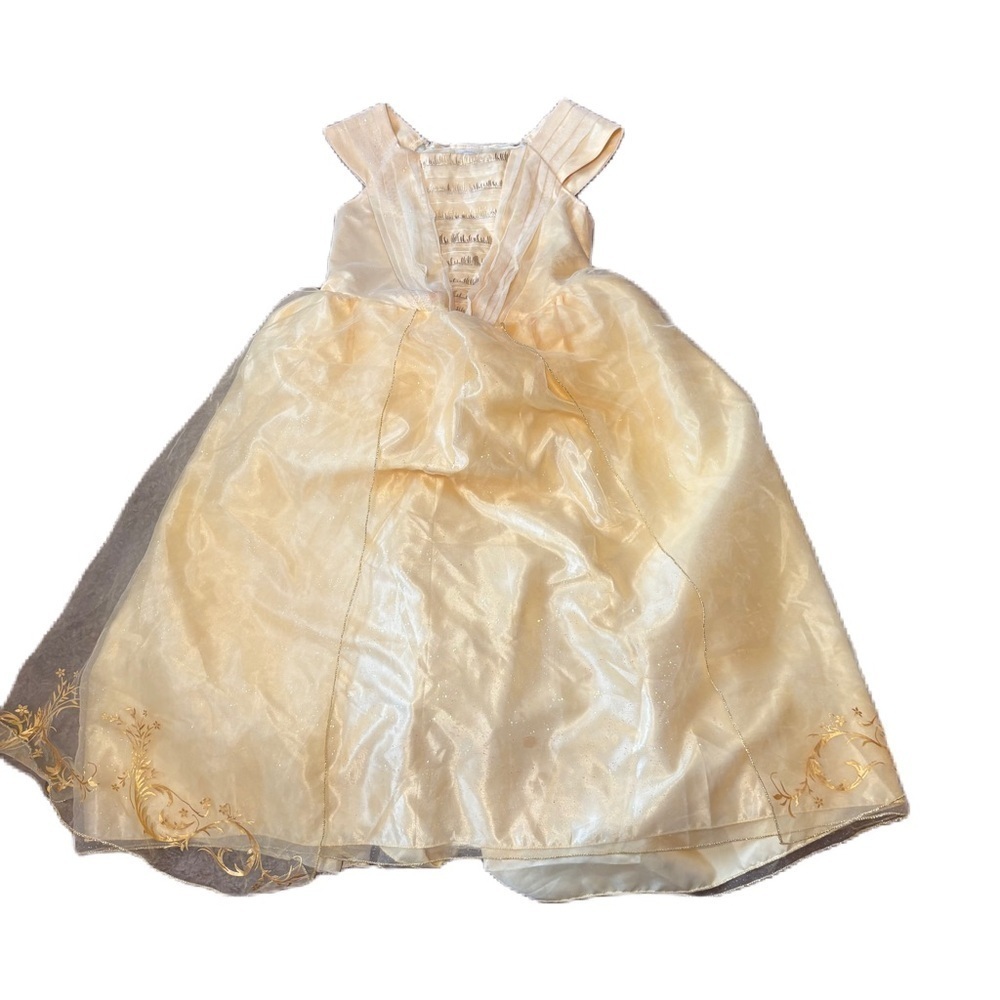 Disney Collection Belle Live Action Cream and Gold Dress Sz 7/8 Costume
